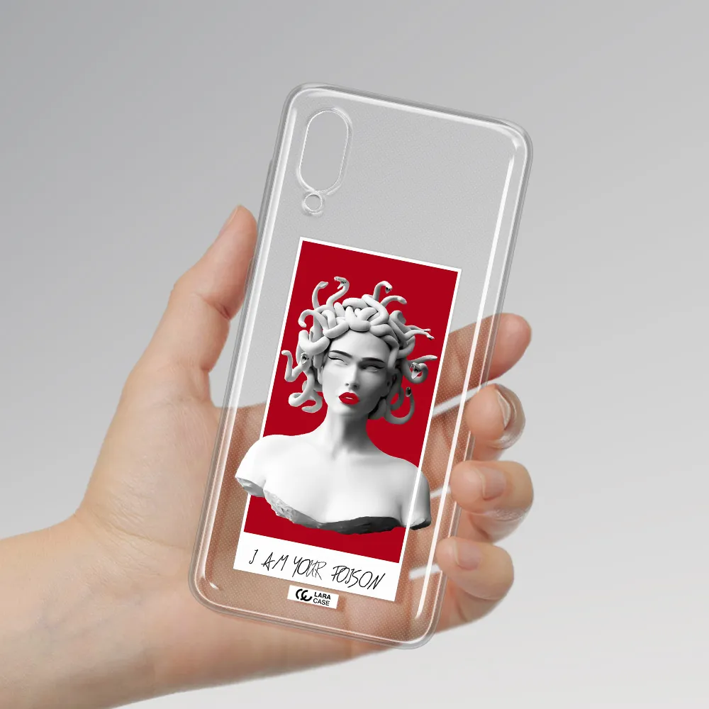 a statue of a woman with snakes on her head Samsung A02 Clear TPU Case
