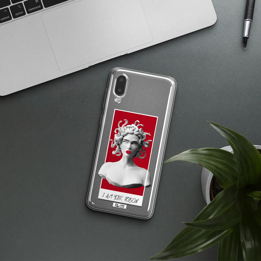 a statue of a woman with snakes on her head Samsung A02 Clear TPU Case