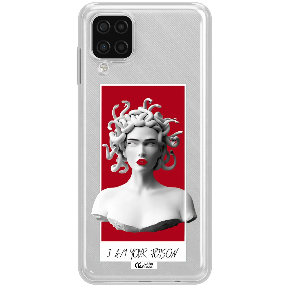 a statue of a woman with snakes on her head Samsung A12 4g Clear TPU Case