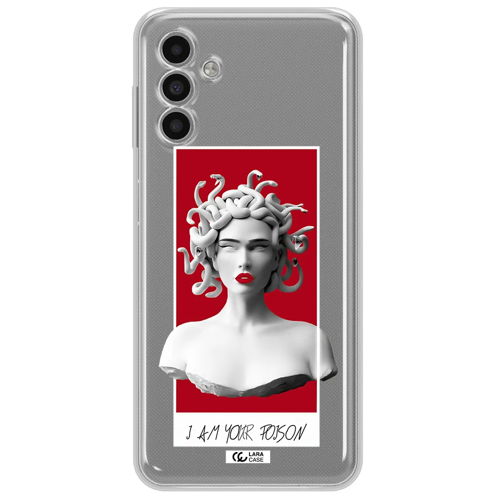 A Statue Of A Woman With Snakes On Her Head Samsung A13 5G Clear Tpu Case