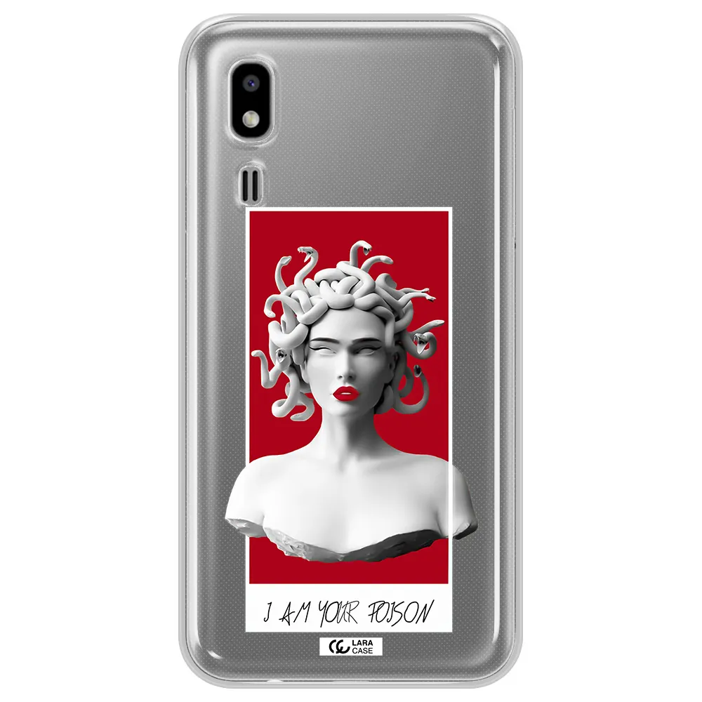 a statue of a woman with snakes on her head Samsung A2 Core Clear TPU Case