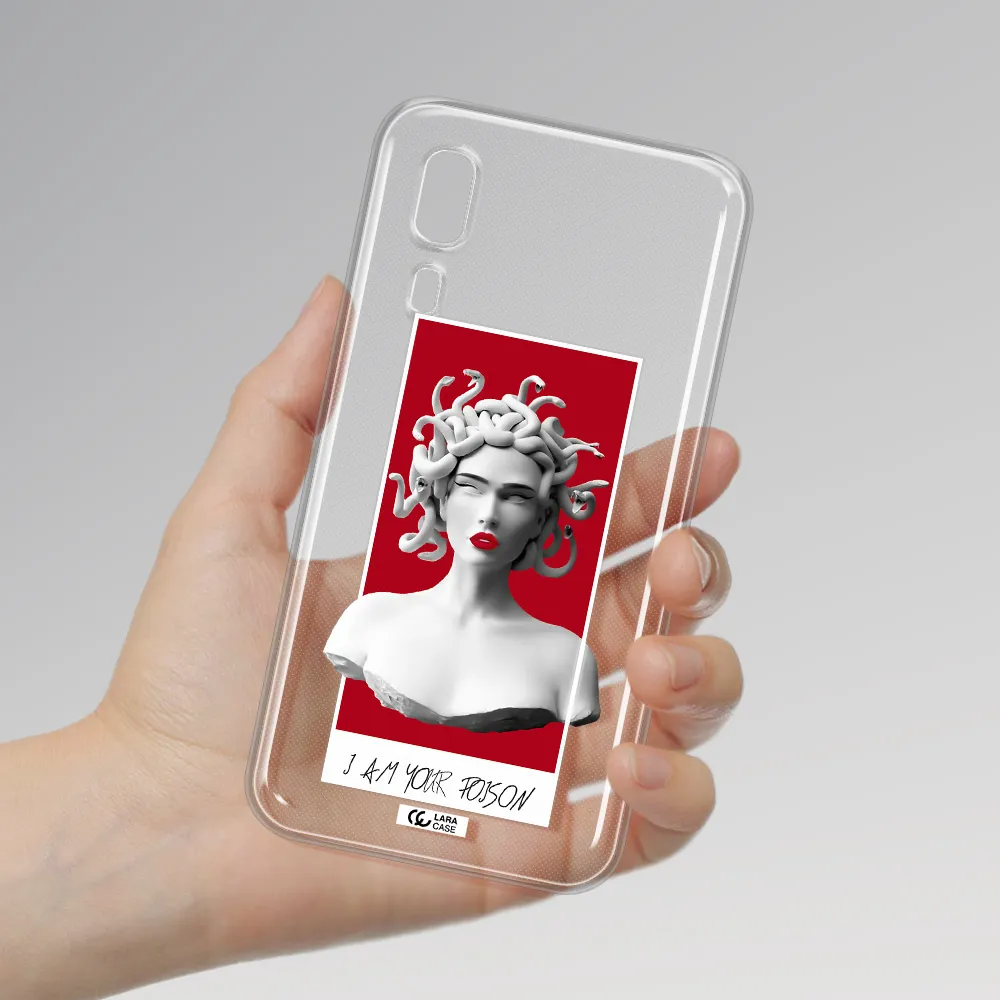 a statue of a woman with snakes on her head Samsung A2 Core Clear TPU Case