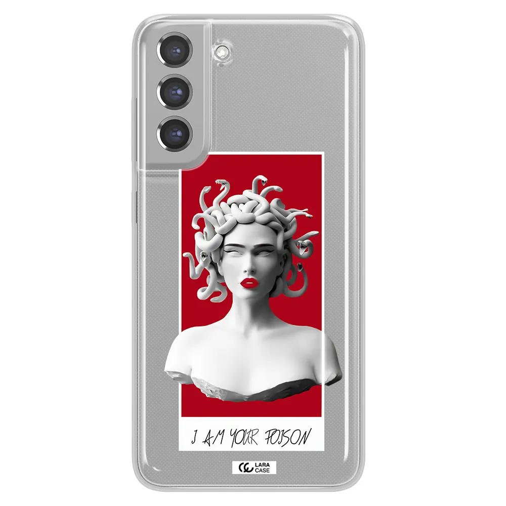 a statue of a woman with snakes on her head Samsung A21 Fe Clear TPU Case