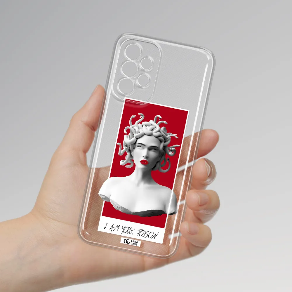 A Statue Of A Woman With Snakes On Her Head Samsung A23 5G Clear Tpu Case