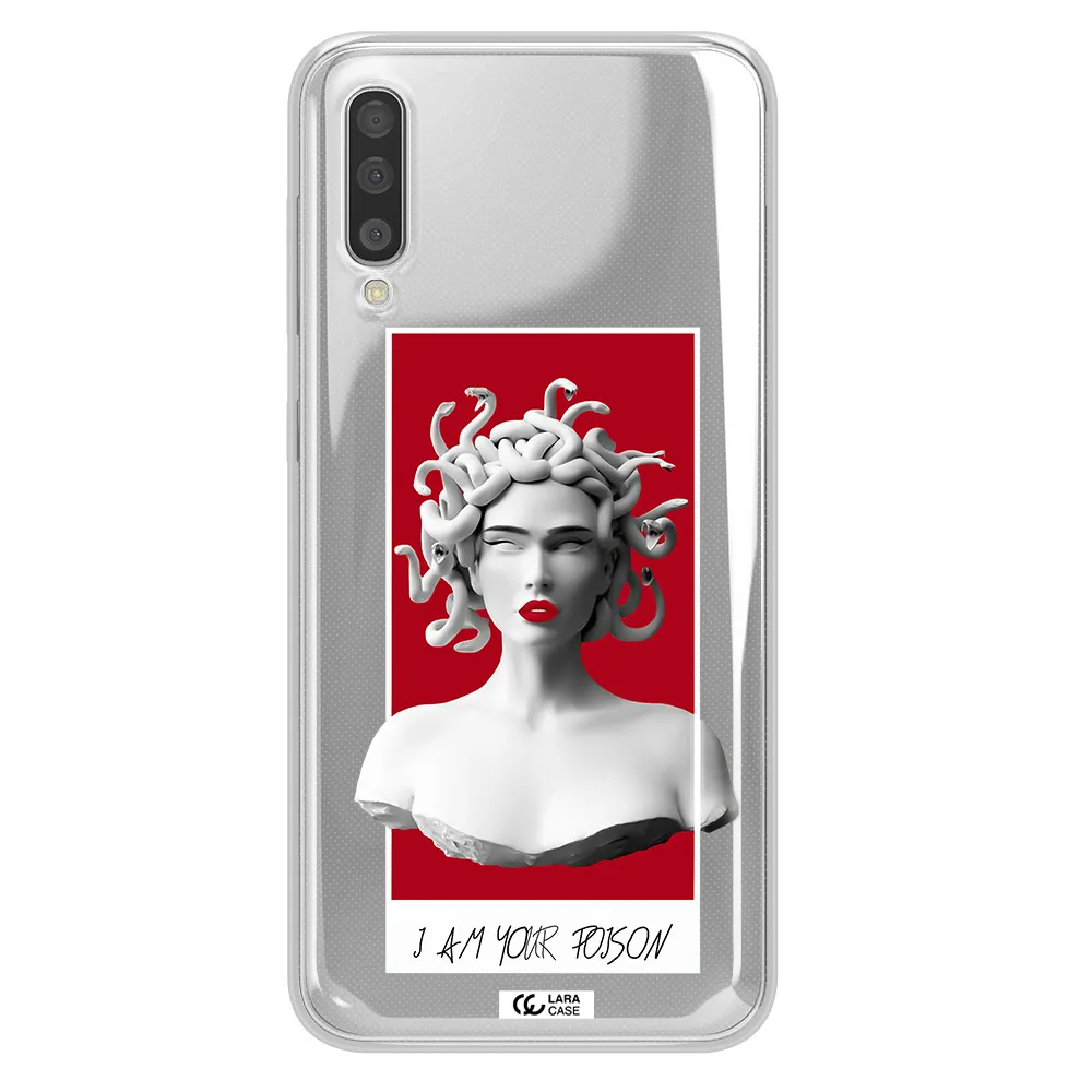 A Statue Of A Woman With Snakes On Her Head Samsung A50S Clear Tpu Case