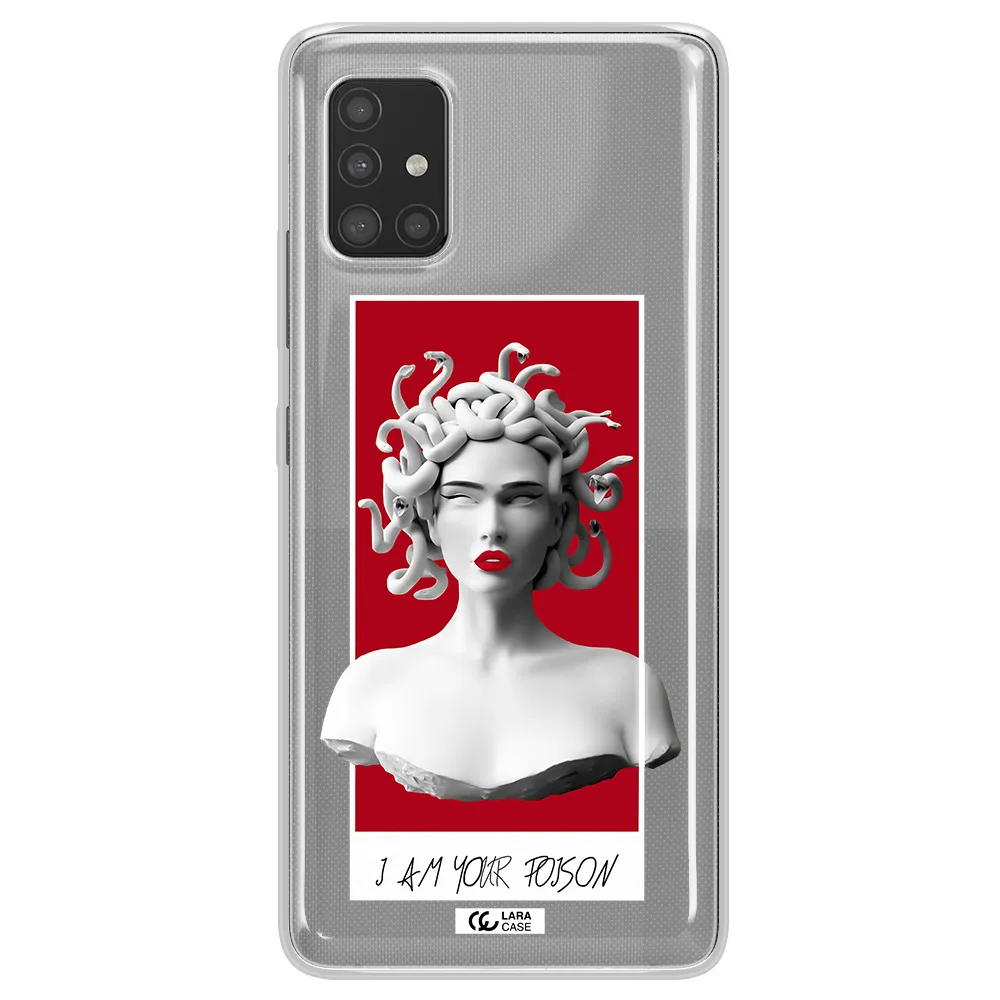 a statue of a woman with snakes on her head Samsung A51 Clear TPU Case