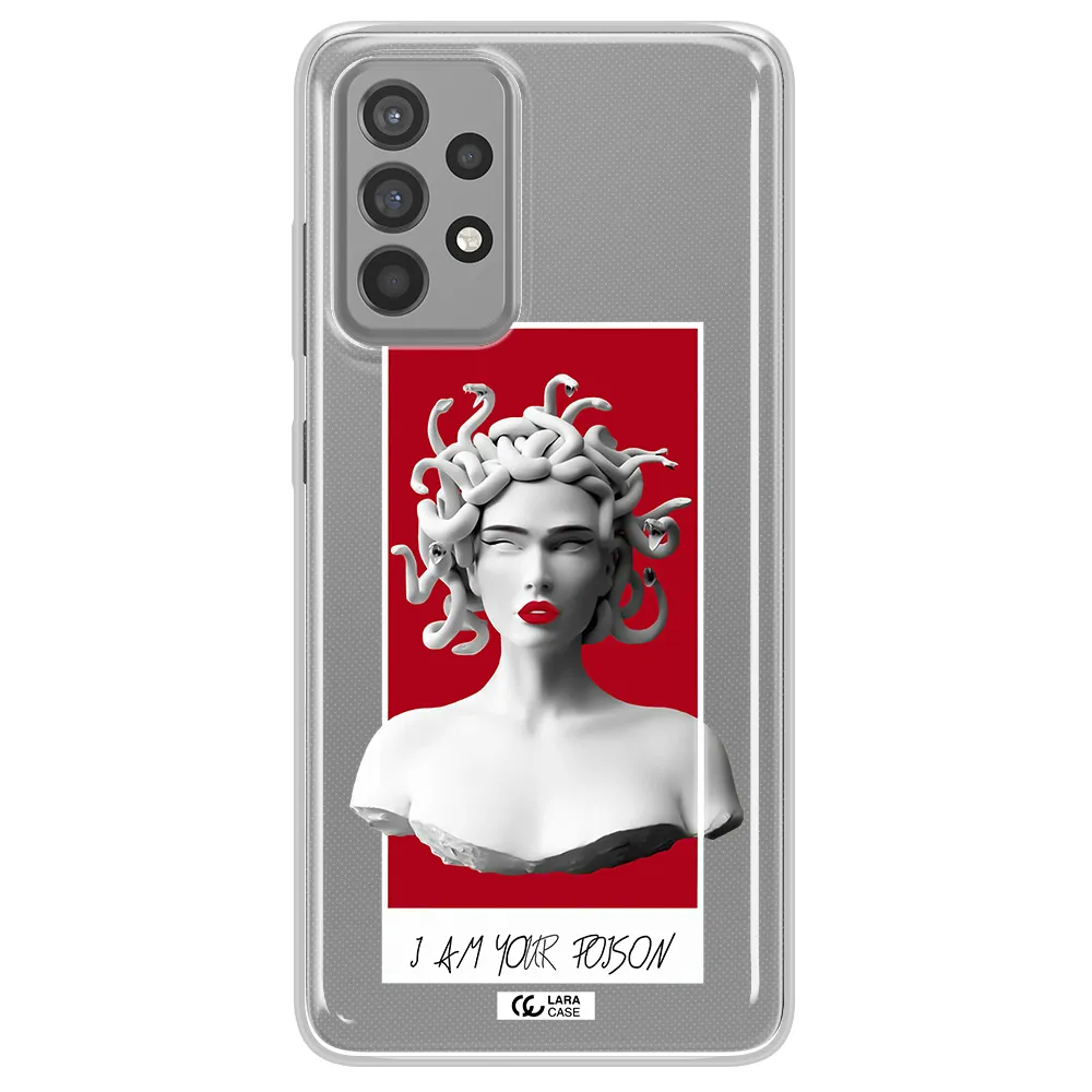 a statue of a woman with snakes on her head Samsung A52 Clear TPU Case