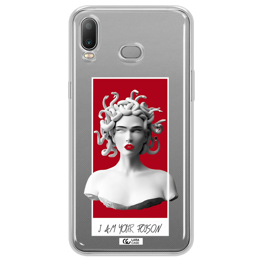 a statue of a woman with snakes on her head Samsung A6S Clear TPU Case