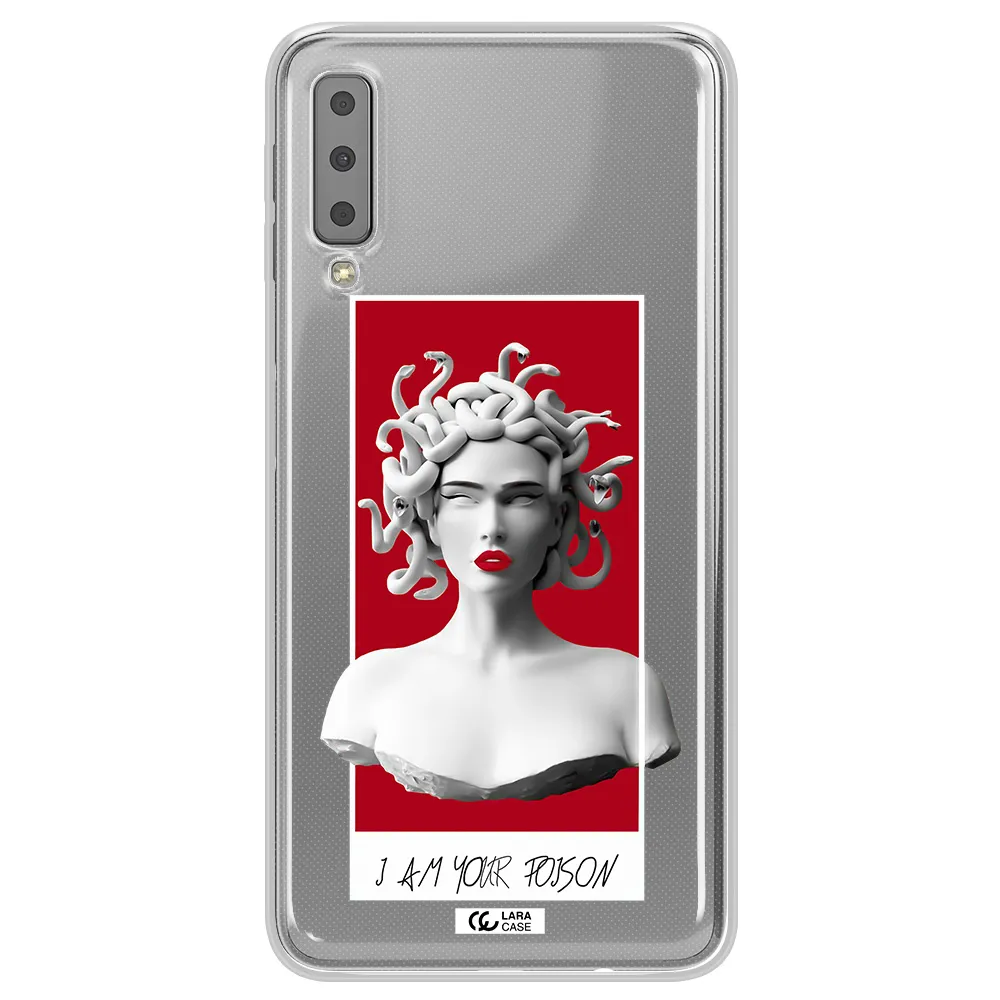 a statue of a woman with snakes on her head Samsung A7 2018 Clear TPU Case
