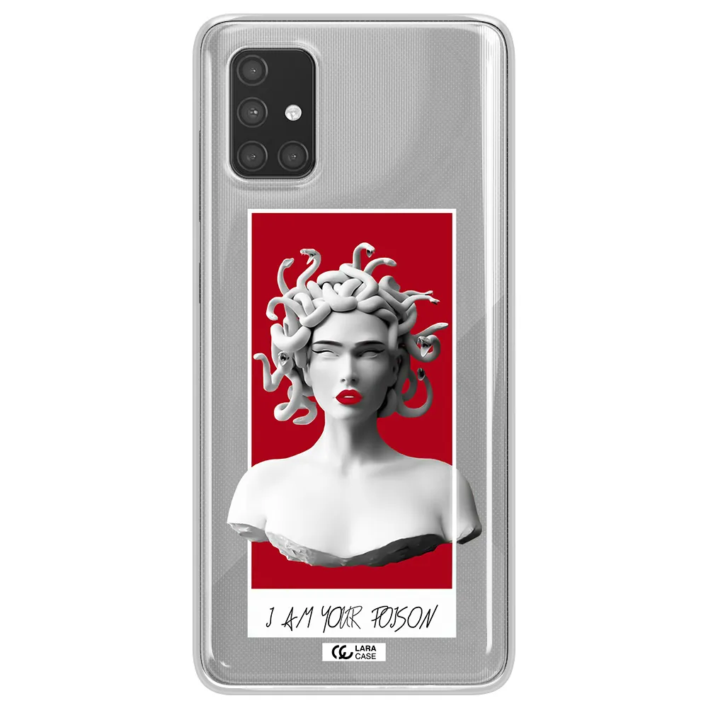 a statue of a woman with snakes on her head Samsung A71 Clear TPU Case