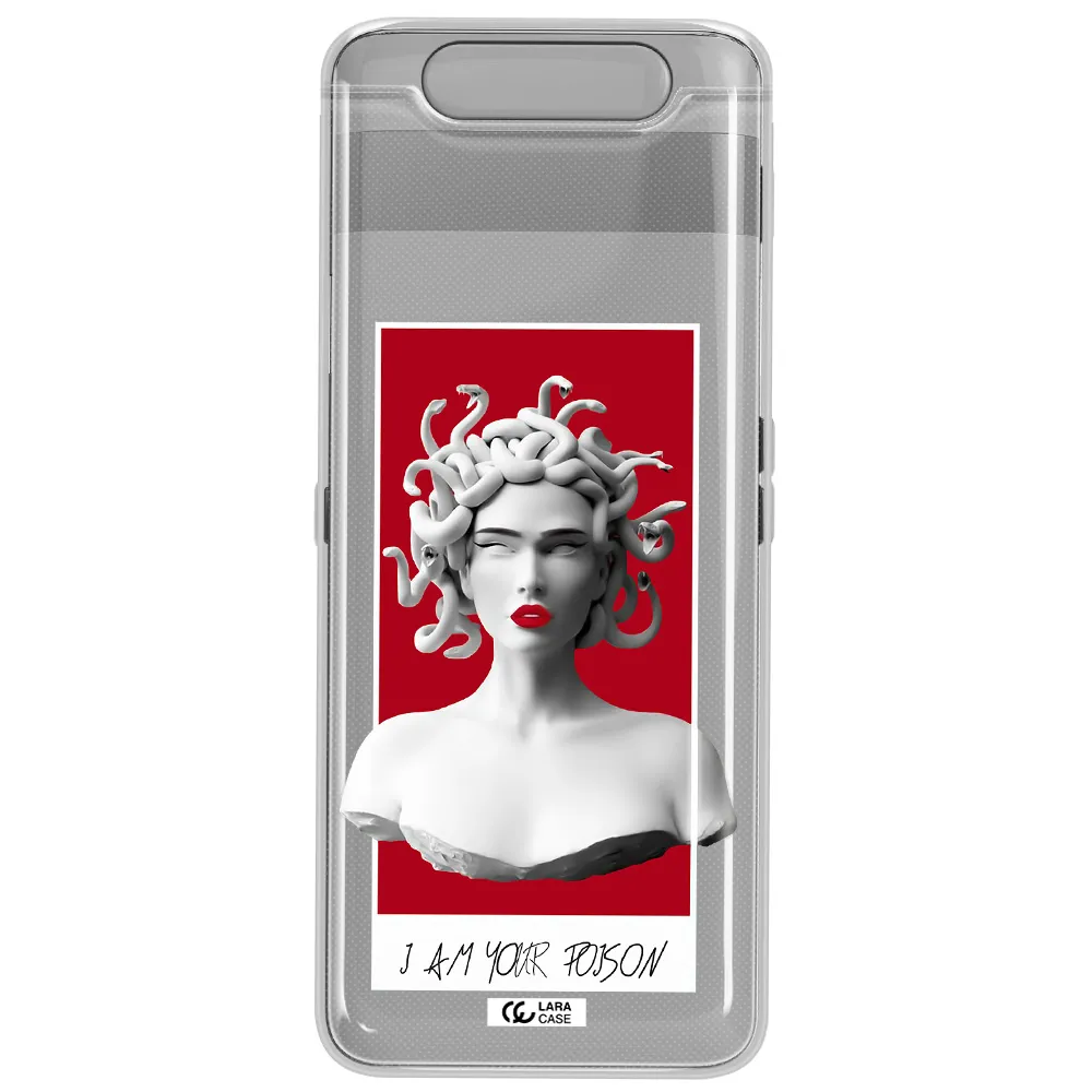 a statue of a woman with snakes on her head Samsung A80 Clear TPU Case