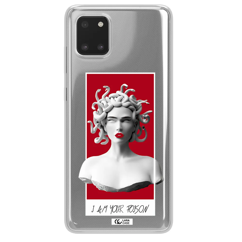 a statue of a woman with snakes on her head Samsung A81 Clear TPU Case
