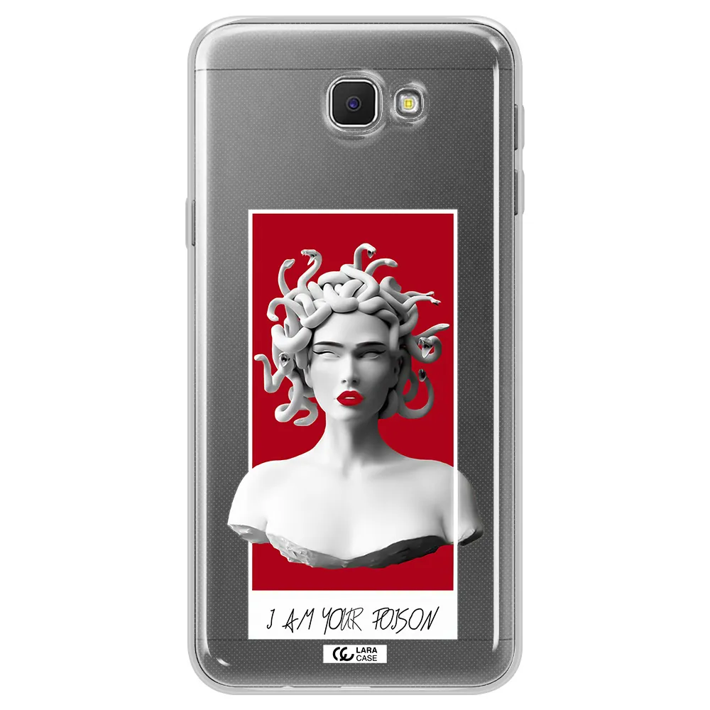 a statue of a woman with snakes on her head Samsung J5 Prime Clear TPU Case