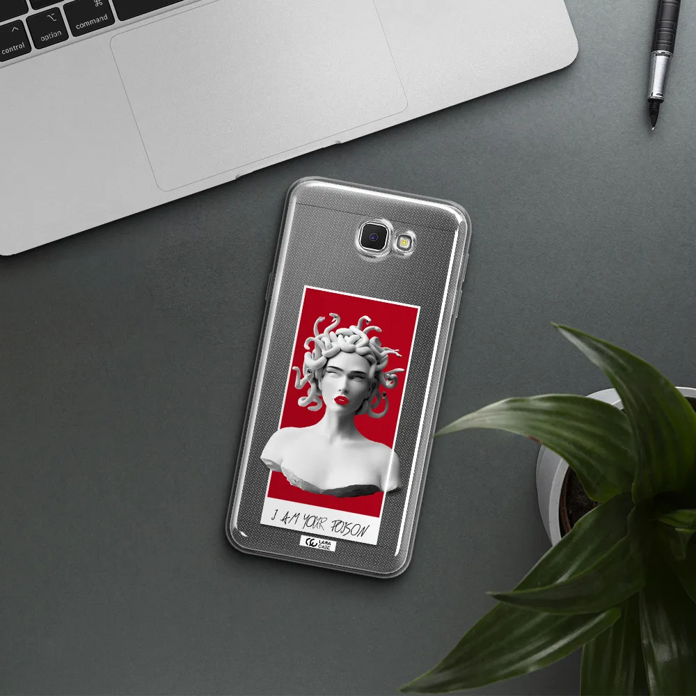 a statue of a woman with snakes on her head Samsung J5 Prime Clear TPU Case