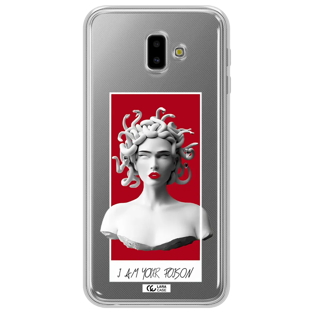 a statue of a woman with snakes on her head Samsung J6 Plus Clear TPU Case