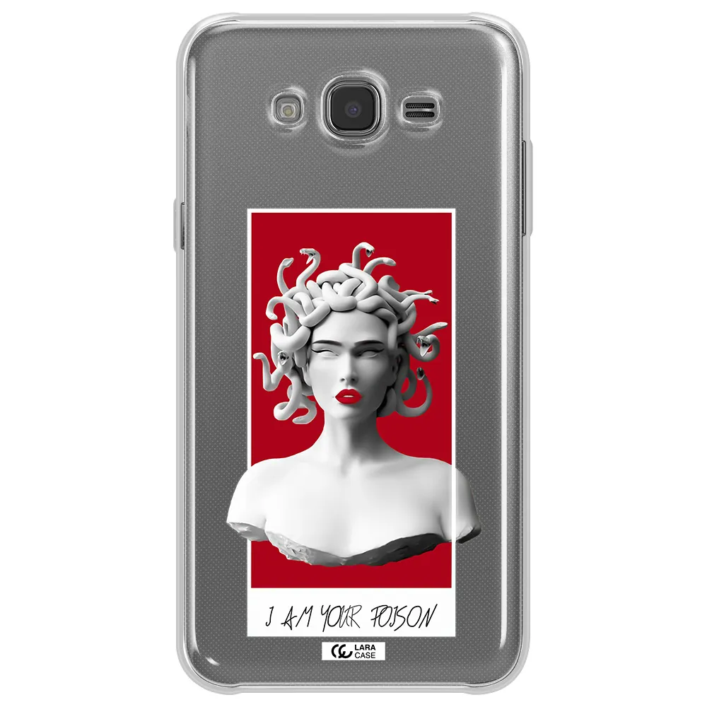 a statue of a woman with snakes on her head Samsung J7 2015 Clear TPU Case