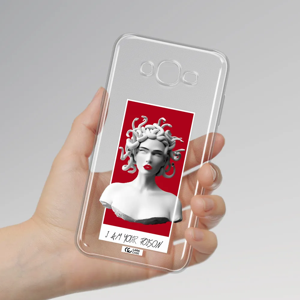 a statue of a woman with snakes on her head Samsung J7 Clear TPU Case