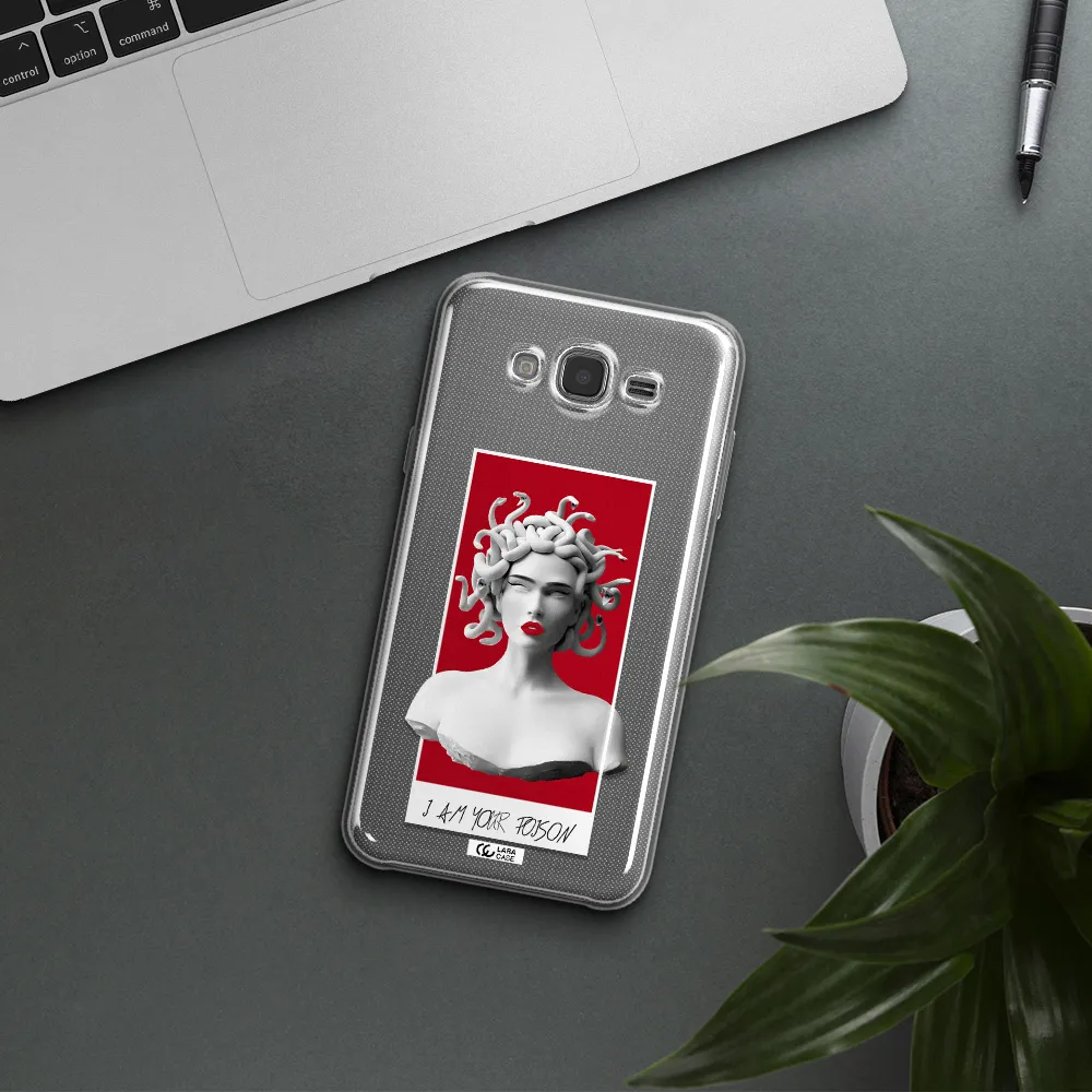 a statue of a woman with snakes on her head Samsung J7 Clear TPU Case