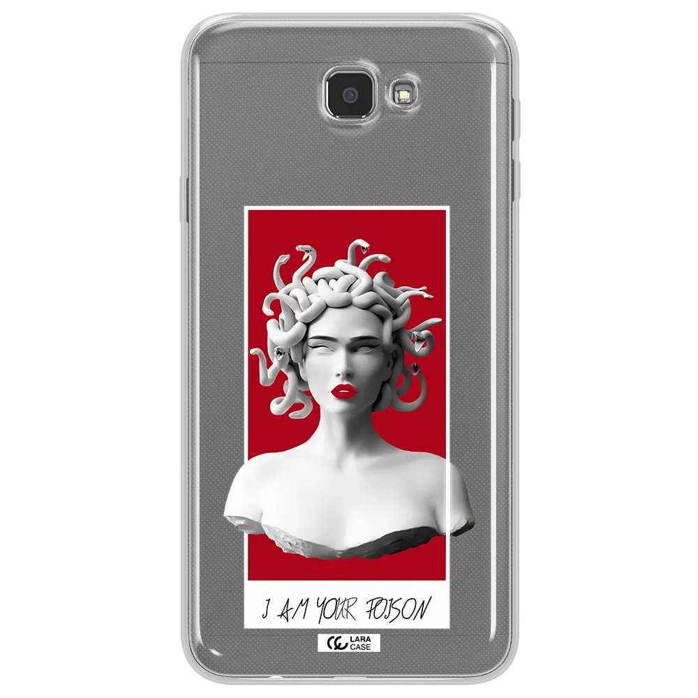 a statue of a woman with snakes on her head Samsung J7 Prim Clear TPU Case