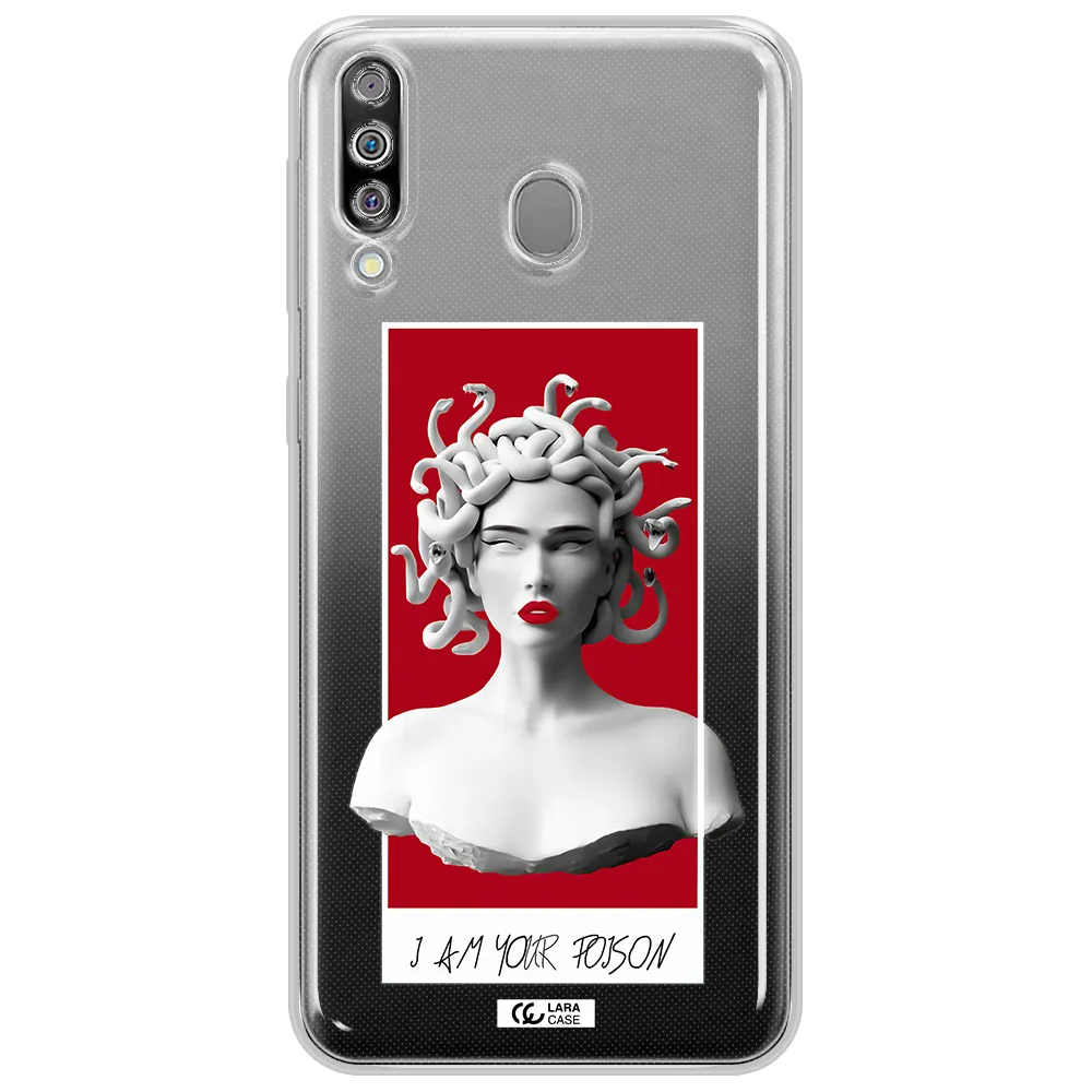 a statue of a woman with snakes on her head Samsung M30 Clear TPU Case