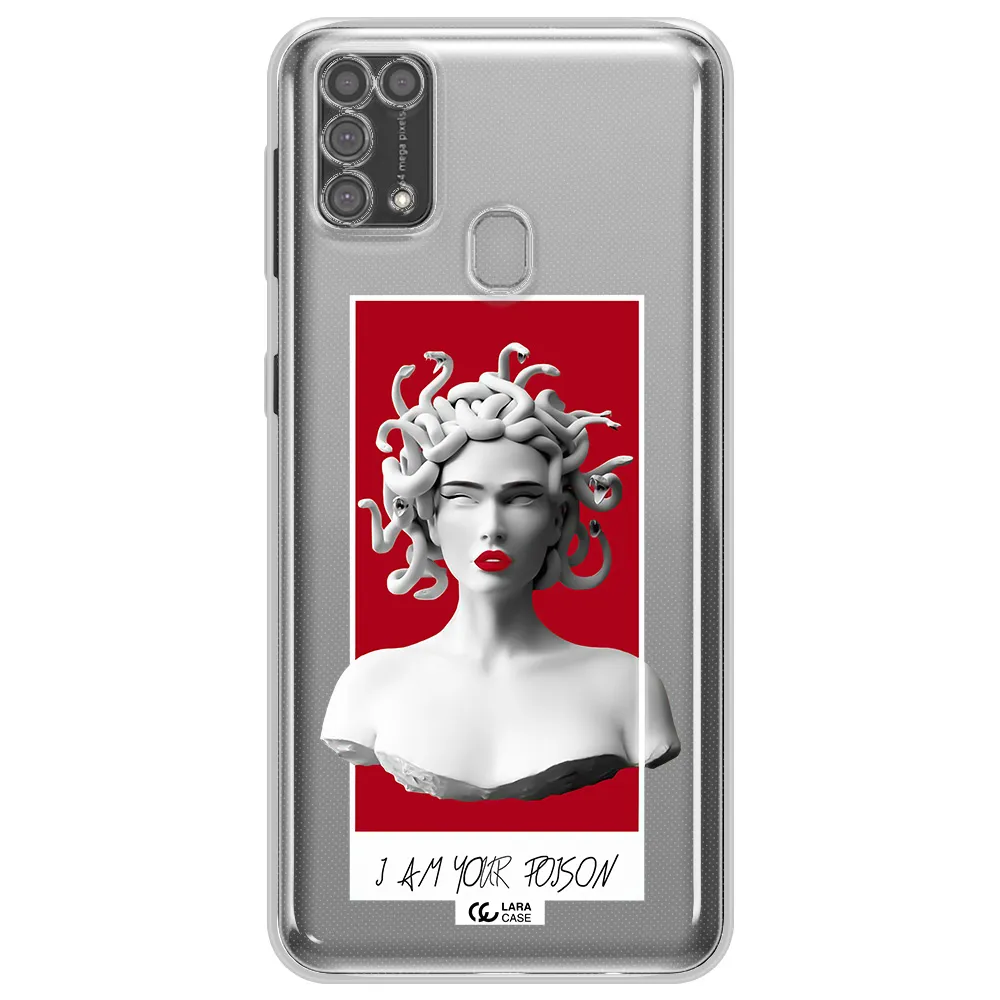 a statue of a woman with snakes on her head Samsung M31 Clear TPU Case