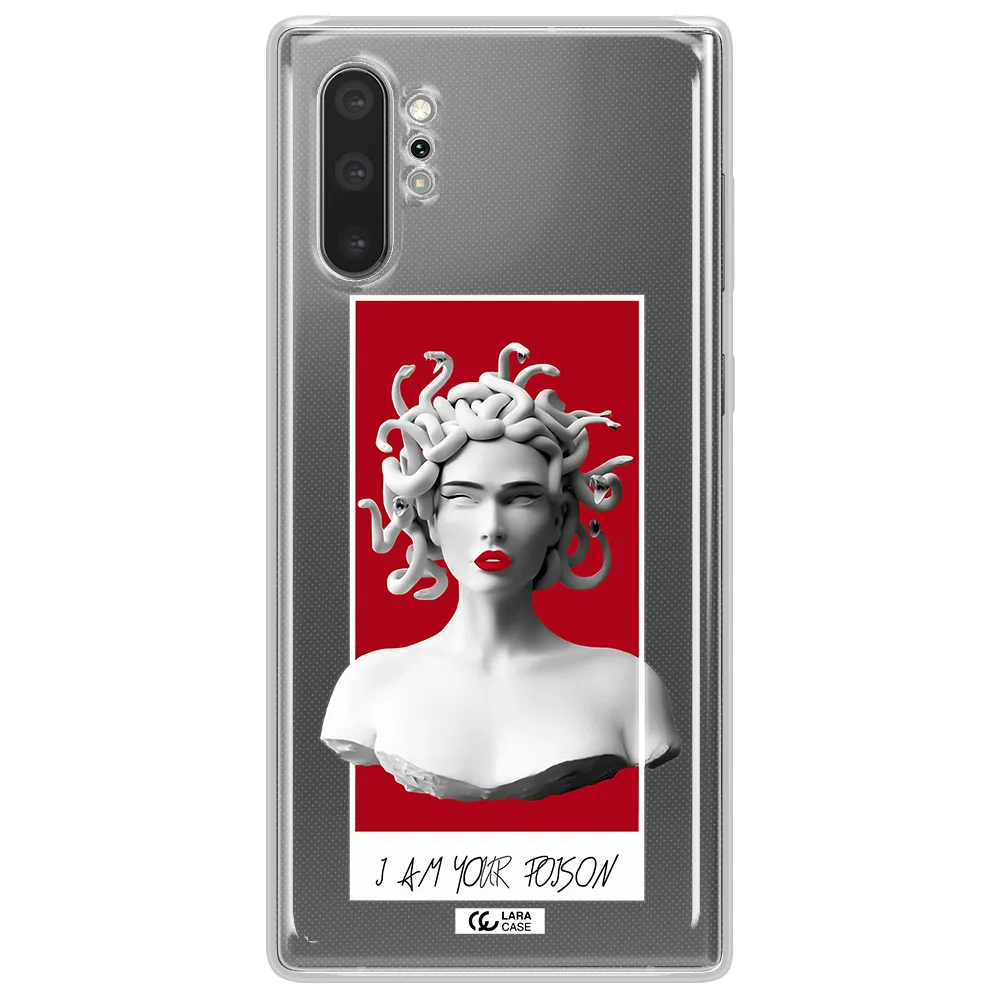 a statue of a woman with snakes on her head Samsung Note 10 Plus Clear TPU Case