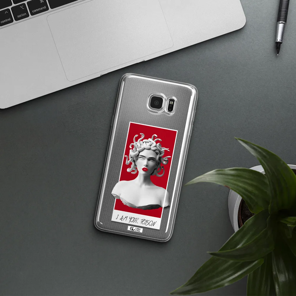 a statue of a woman with snakes on her head Samsung Note 5 Clear TPU Case