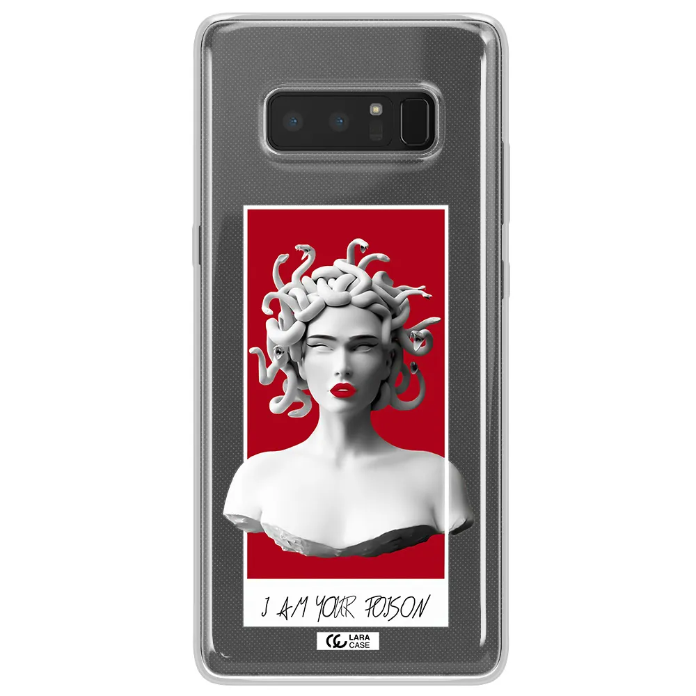 a statue of a woman with snakes on her head Samsung Note 8 Clear TPU Case