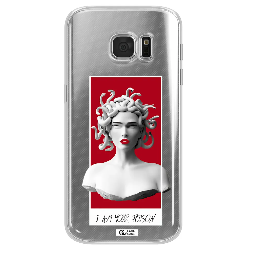 a statue of a woman with snakes on her head Samsung S 7 Clear TPU Case