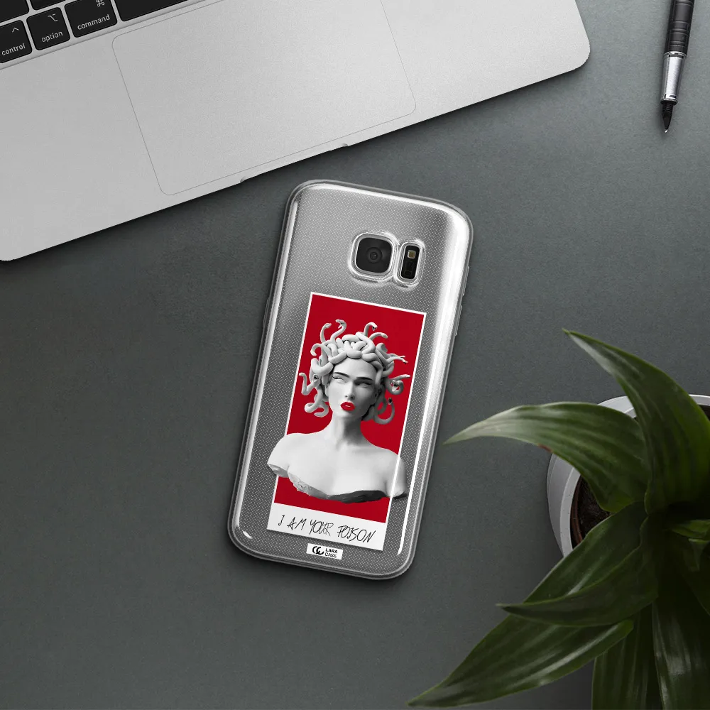 a statue of a woman with snakes on her head Samsung S 7 Clear TPU Case