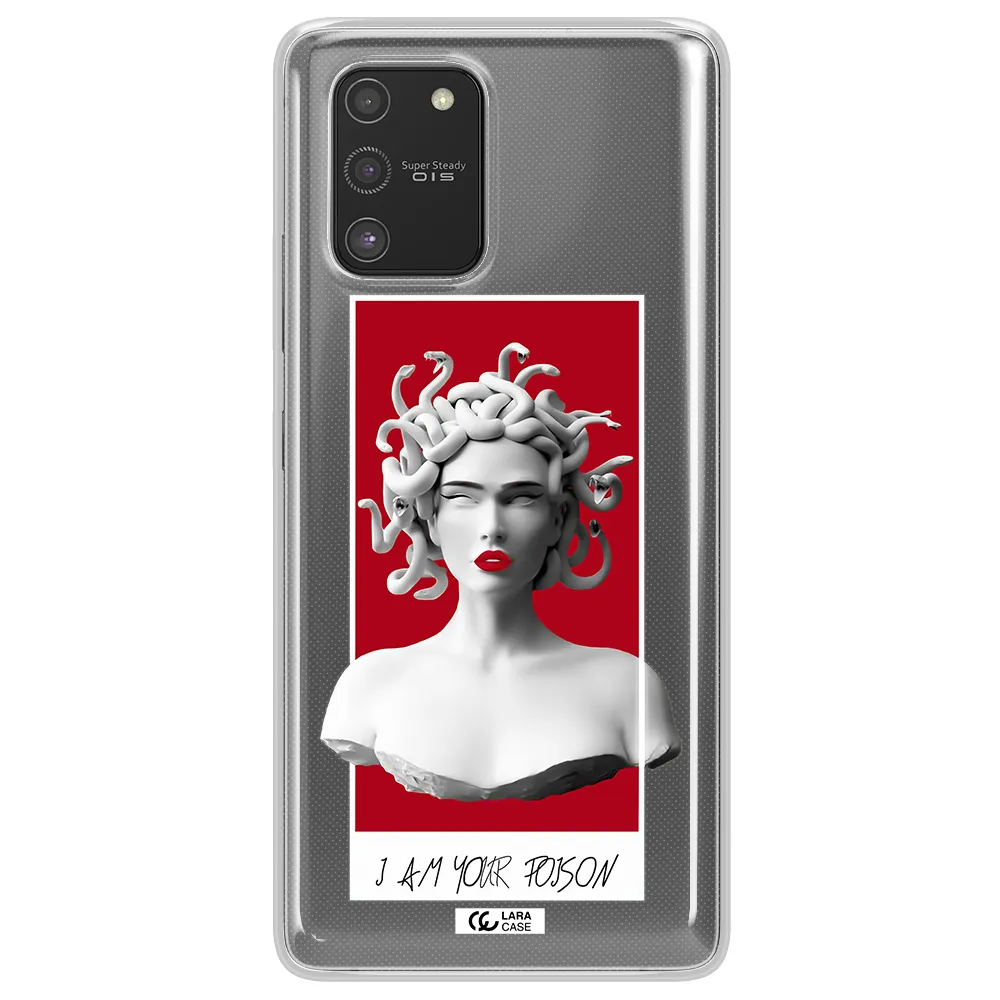 a statue of a woman with snakes on her head Samsung S10 Lite Clear TPU Case