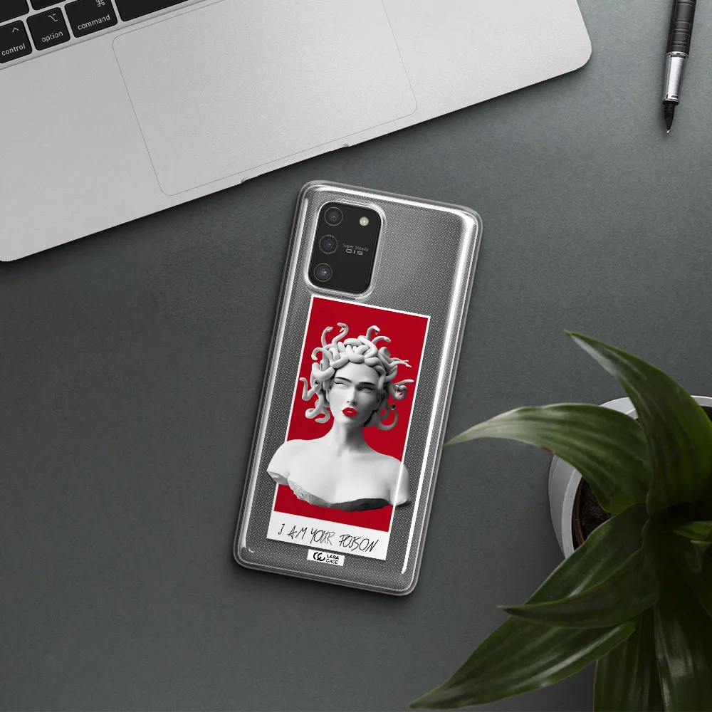 a statue of a woman with snakes on her head Samsung S10 Lite Clear TPU Case