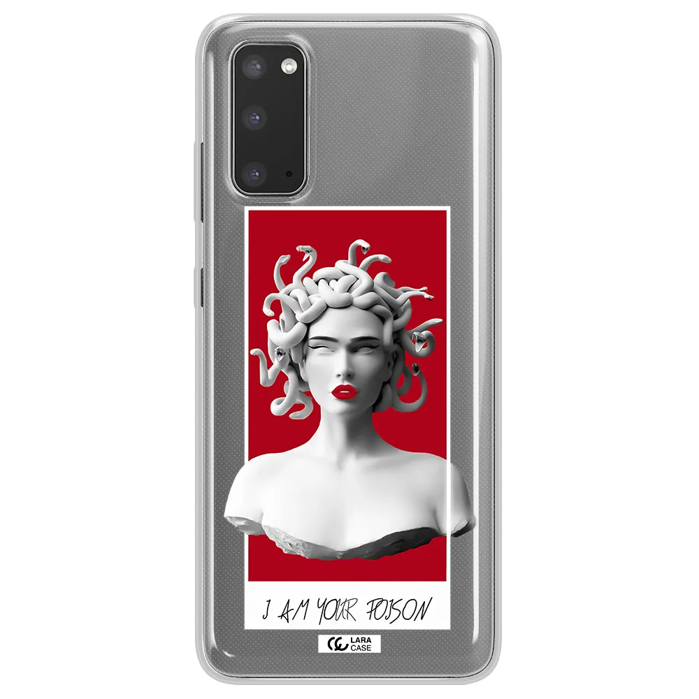 a statue of a woman with snakes on her head Samsung S20 Clear TPU Case
