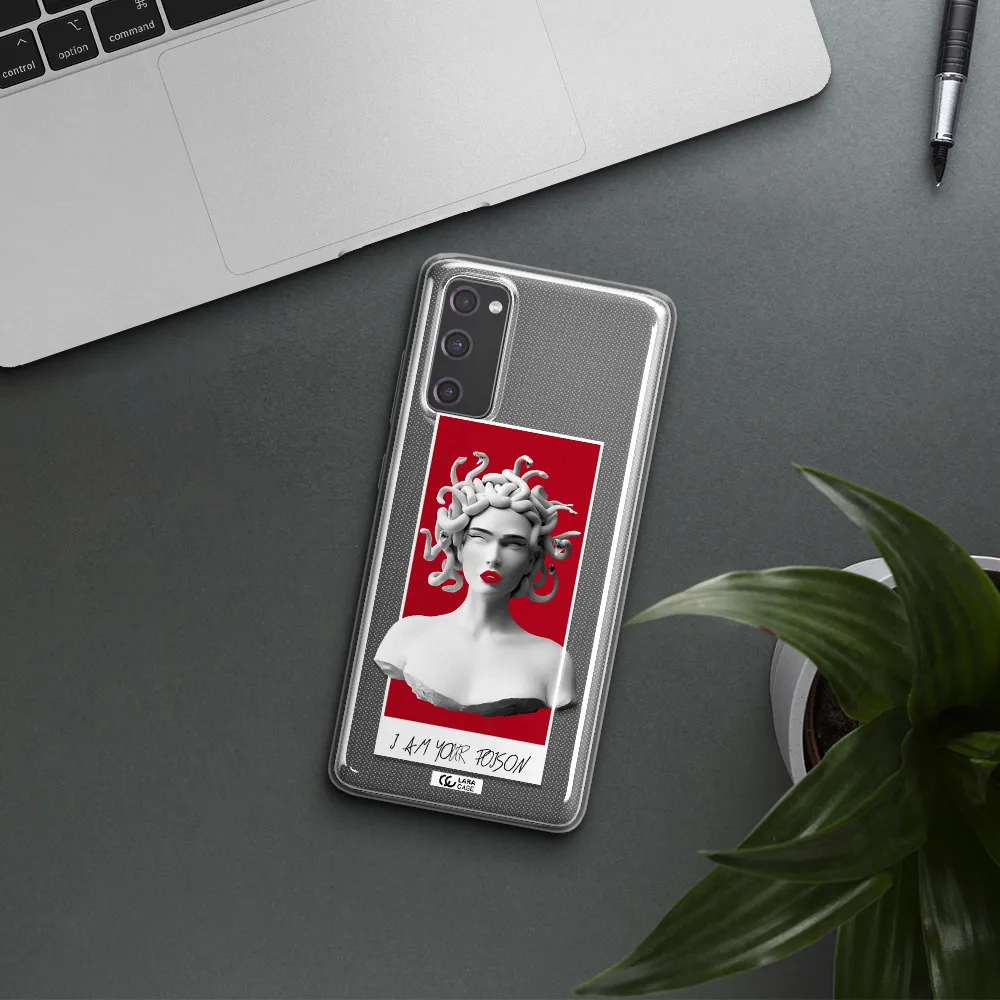 a statue of a woman with snakes on her head Samsung S20 Fe Clear TPU Case