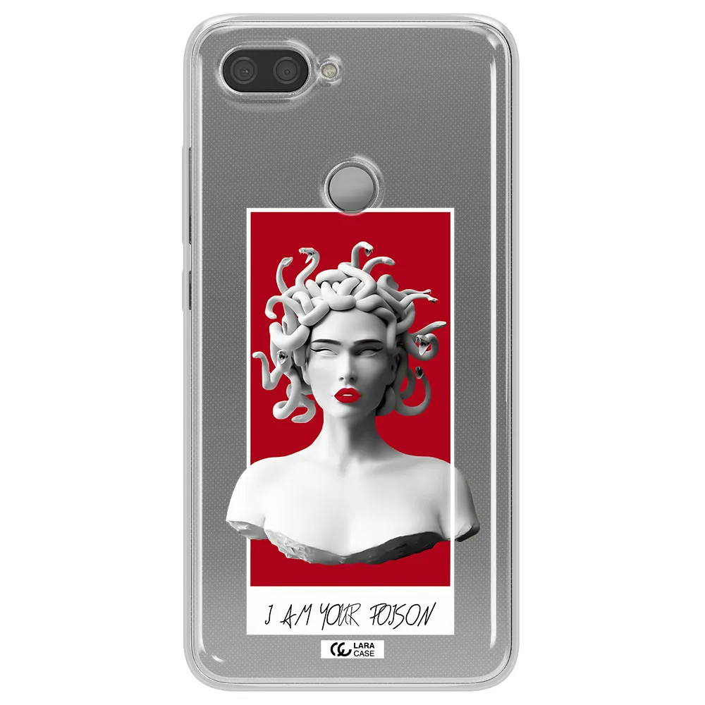 a statue of a woman with snakes on her head Xiaomi Mi 8 Lite Clear TPU Case