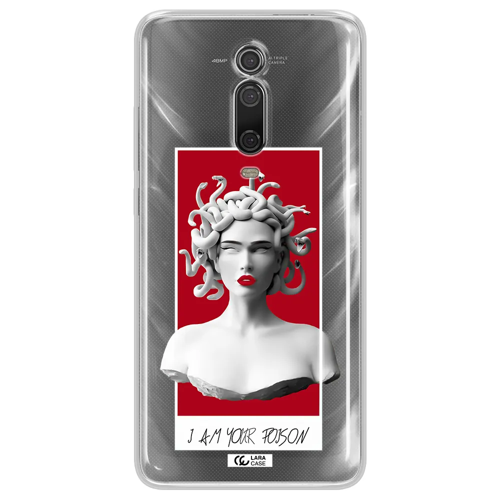 a statue of a woman with snakes on her head Xiaomi Mi 9T Clear TPU Case