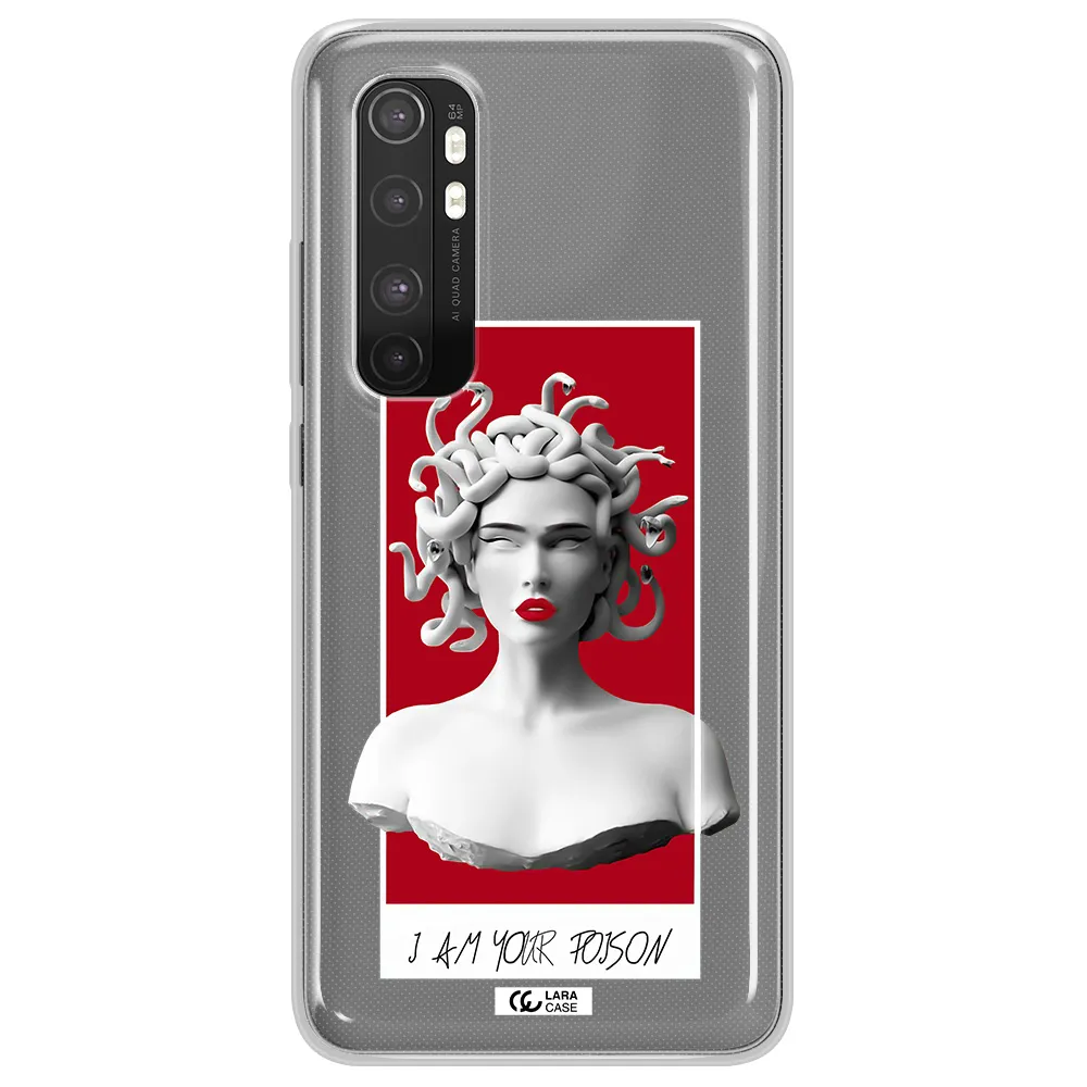 a statue of a woman with snakes on her head Xiaomi Mi Note 10 Lite Clear TPU Case
