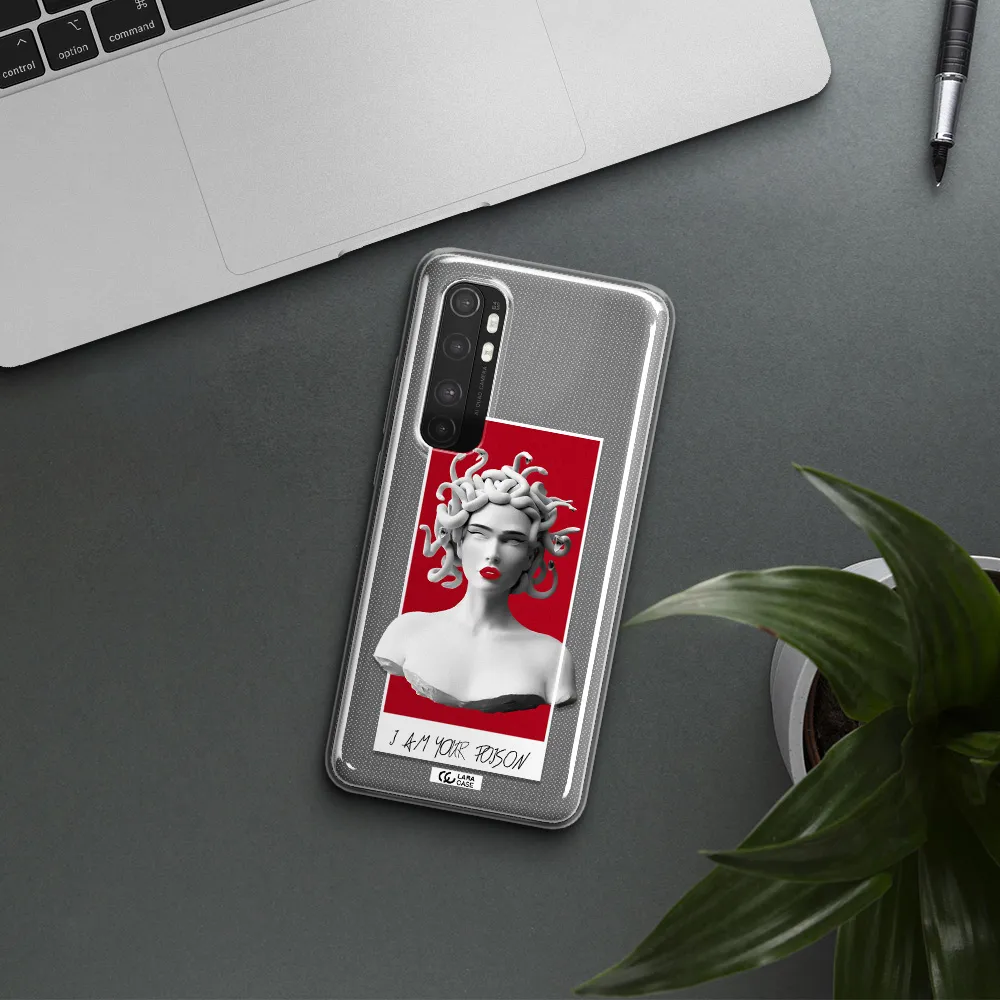 a statue of a woman with snakes on her head Xiaomi Mi Note 10 Lite Clear TPU Case