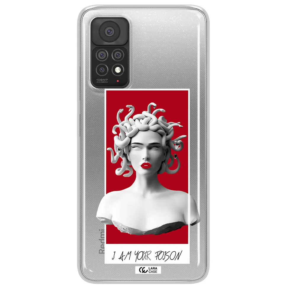 a statue of a woman with snakes on her head Xiaomi Note 11 Pro Clear TPU Case