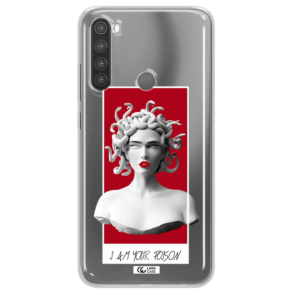 a statue of a woman with snakes on her head Xiaomi Note 8 Clear TPU Case