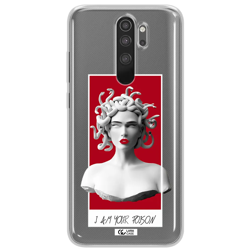 a statue of a woman with snakes on her head Xiaomi Note 8 Pro Clear TPU Case