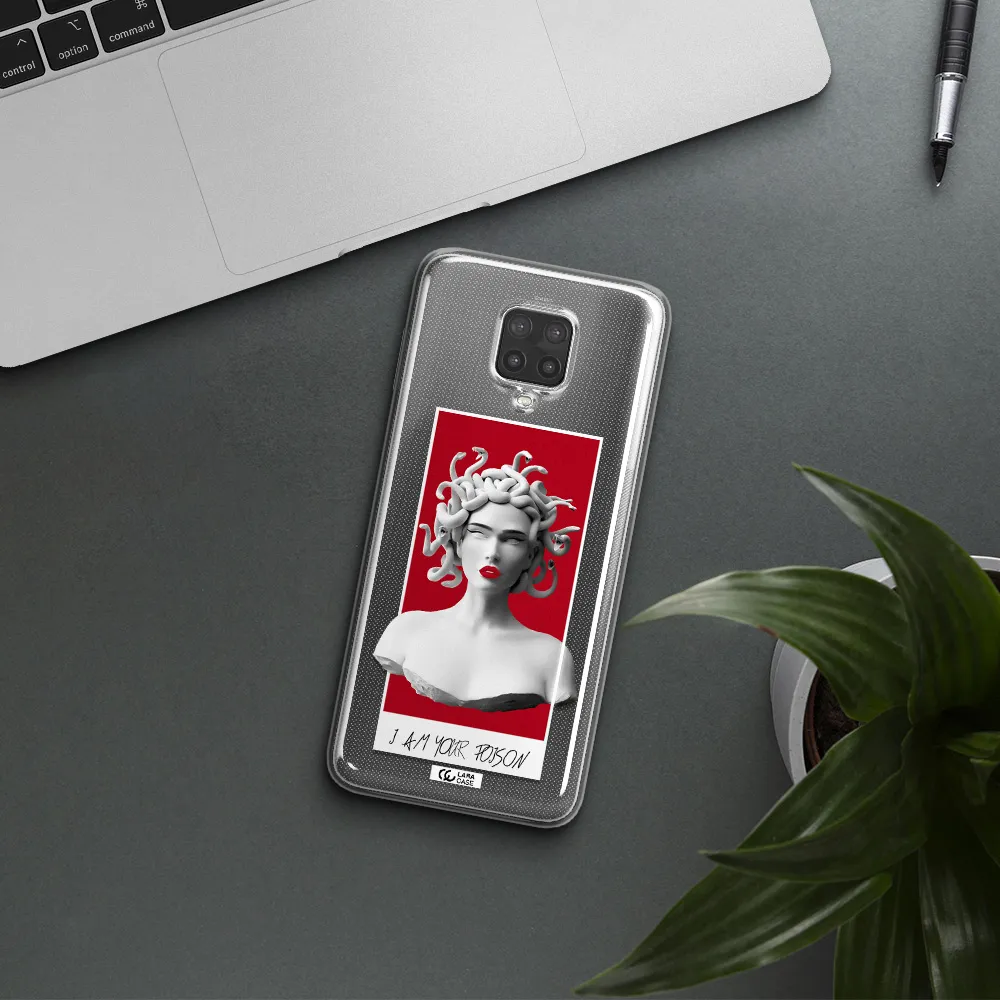 a statue of a woman with snakes on her head Xiaomi Note 9 Pro Clear TPU Case