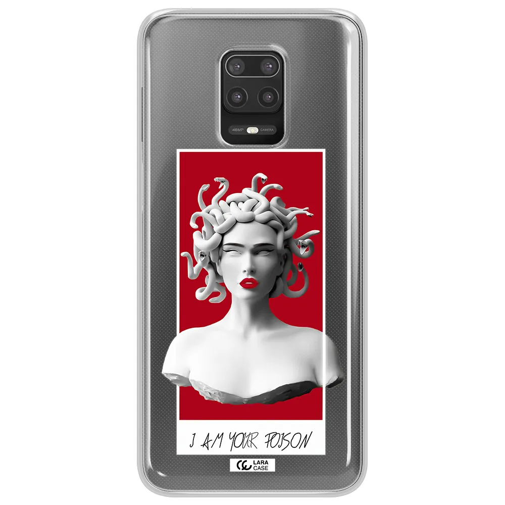 a statue of a woman with snakes on her head Xiaomi Note 9S Clear TPU Case
