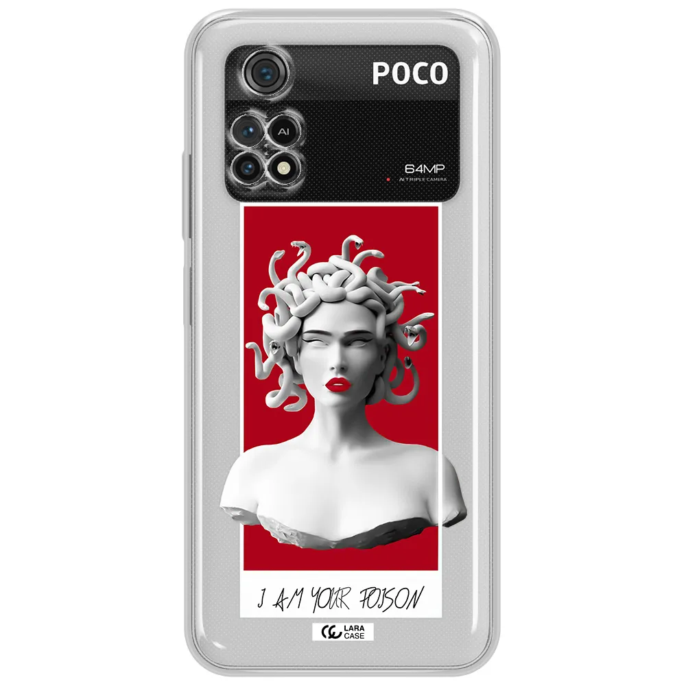 A Statue Of A Woman With Snakes On Her Head Xiaomi Poco M4 Pro 4G Clear Tpu Case