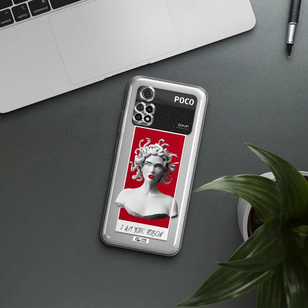 A Statue Of A Woman With Snakes On Her Head Xiaomi Poco M4 Pro 4G Clear Tpu Case