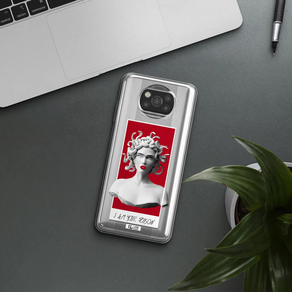 a statue of a woman with snakes on her head Xiaomi Poco X3 Clear TPU Case