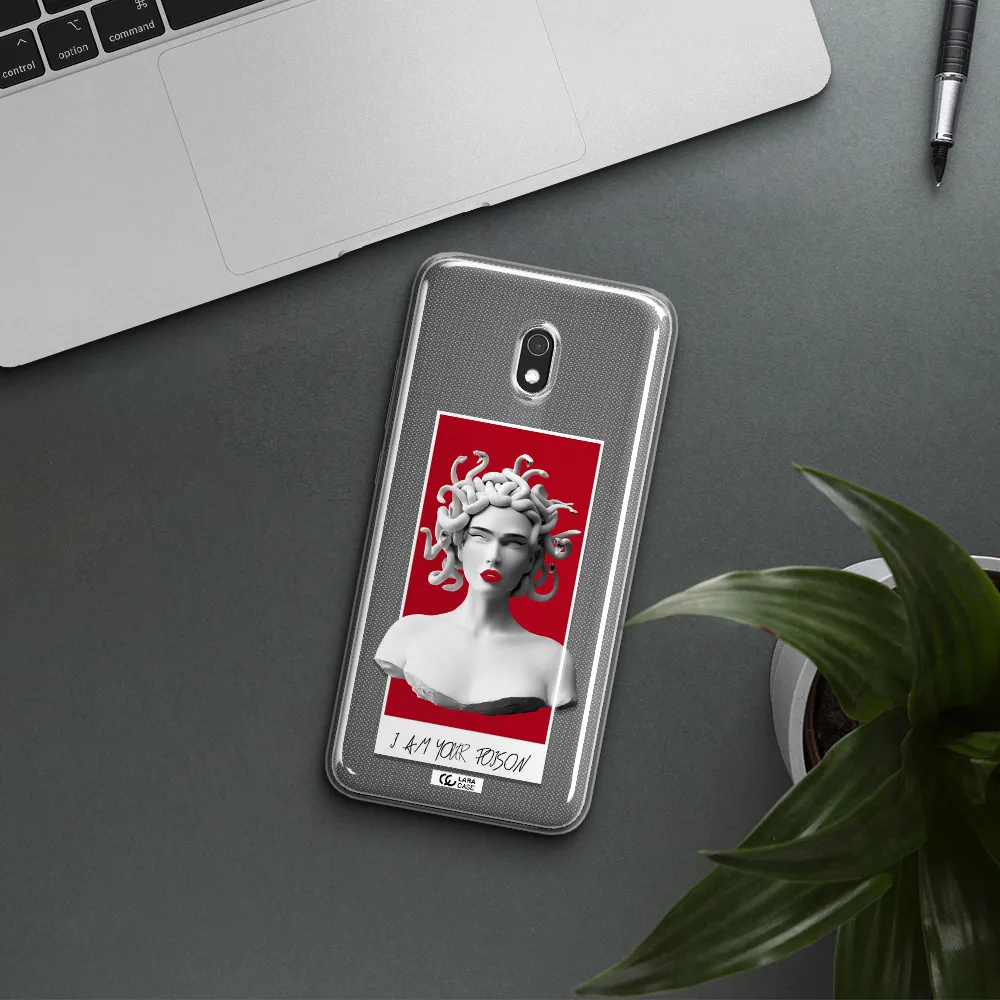 a statue of a woman with snakes on her head Xiaomi Redmi 8A Clear TPU Case