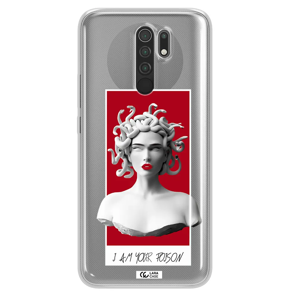 a statue of a woman with snakes on her head Xiaomi Redmi 9 Clear TPU Case