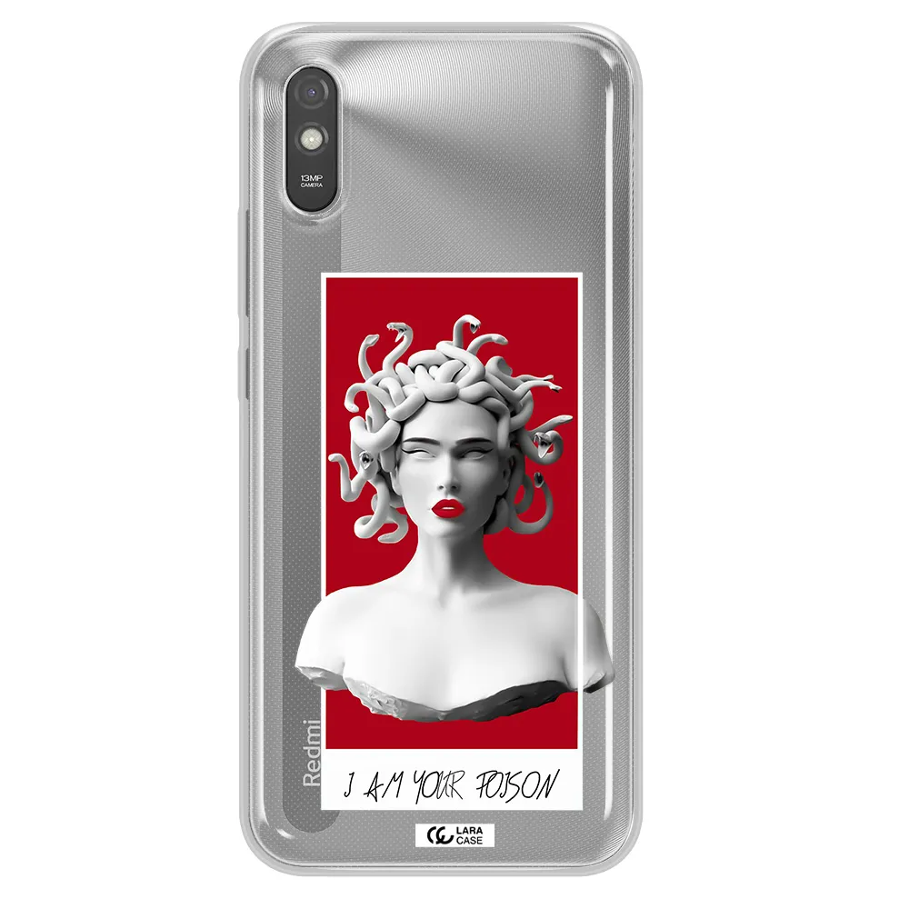 a statue of a woman with snakes on her head Xiaomi Redmi 9A Clear TPU Case