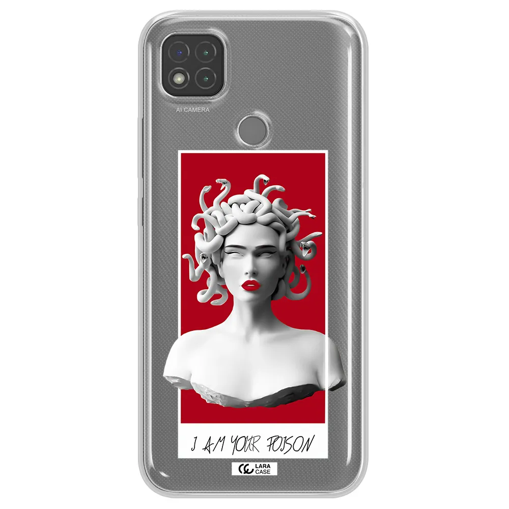 a statue of a woman with snakes on her head Xiaomi Redmi 9C Clear TPU Case